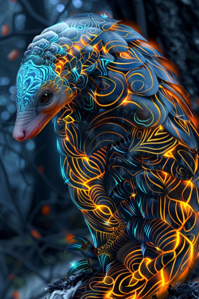 A spiritual representation of a pangolin