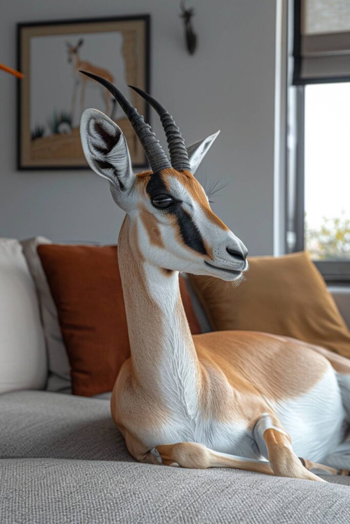 A springbok in the house