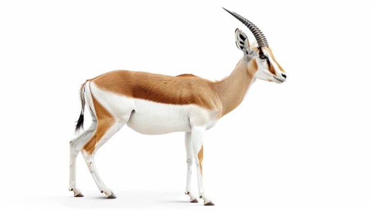 A springbok on a white background