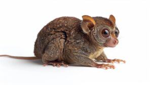 A tarsier on a white background