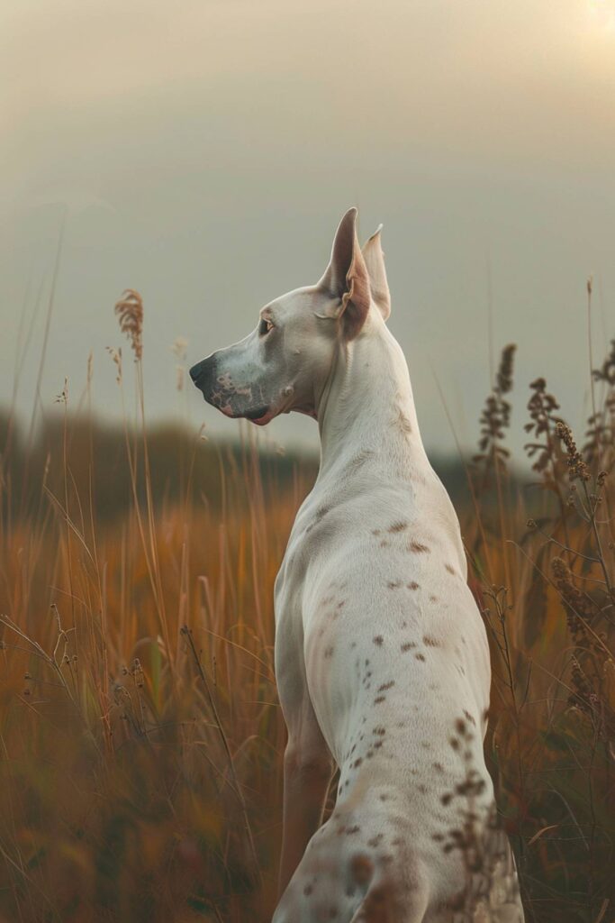 A white Great Dane