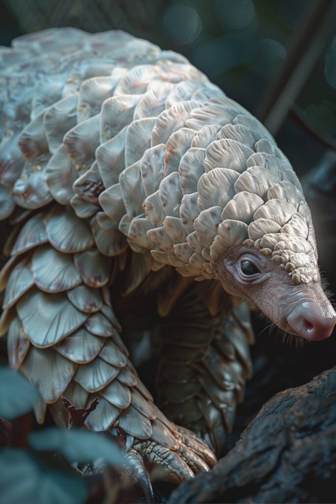 A white pangolin