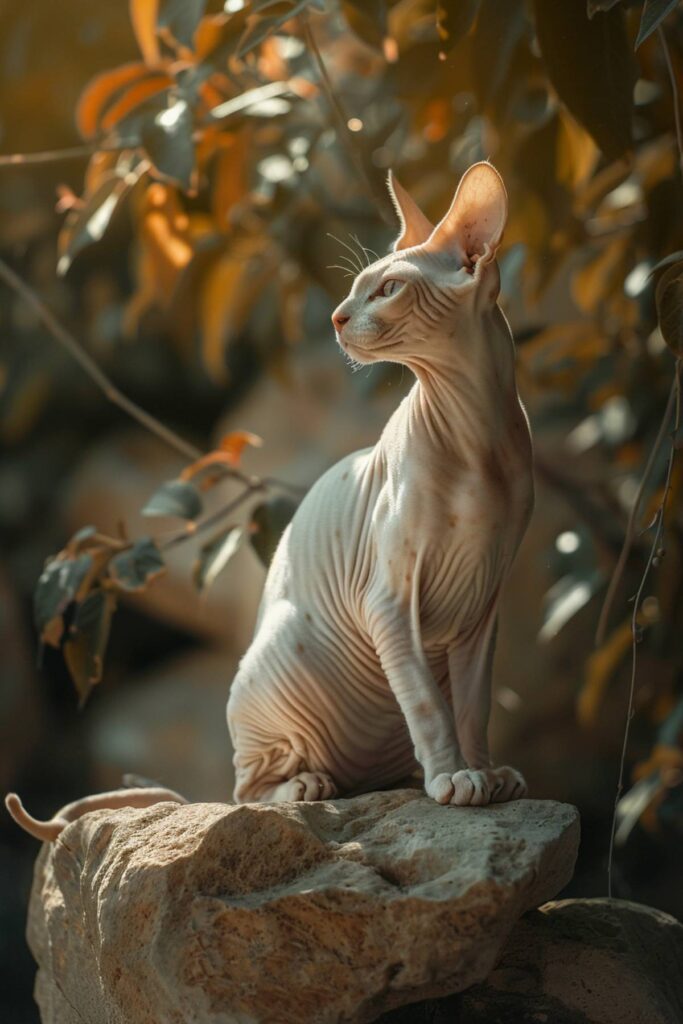 A white sphynx cat