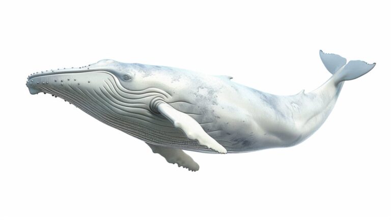 A white whale on a white background