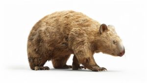 A wombat on a white background