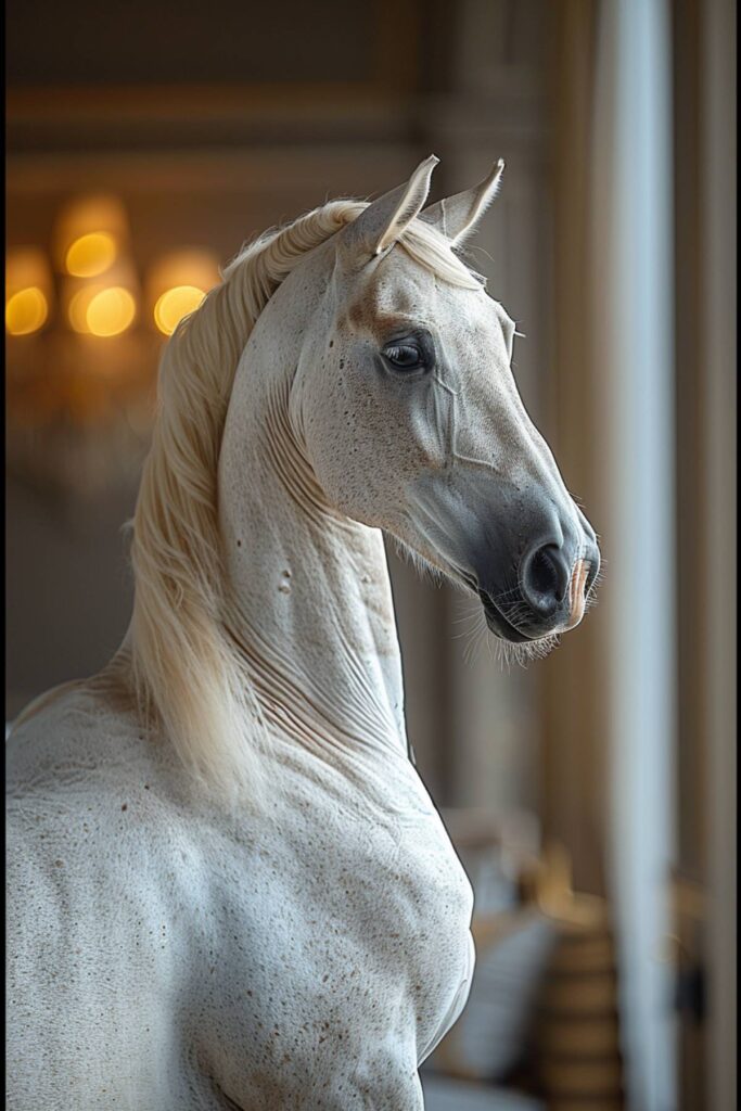 An Arabian horse in the house