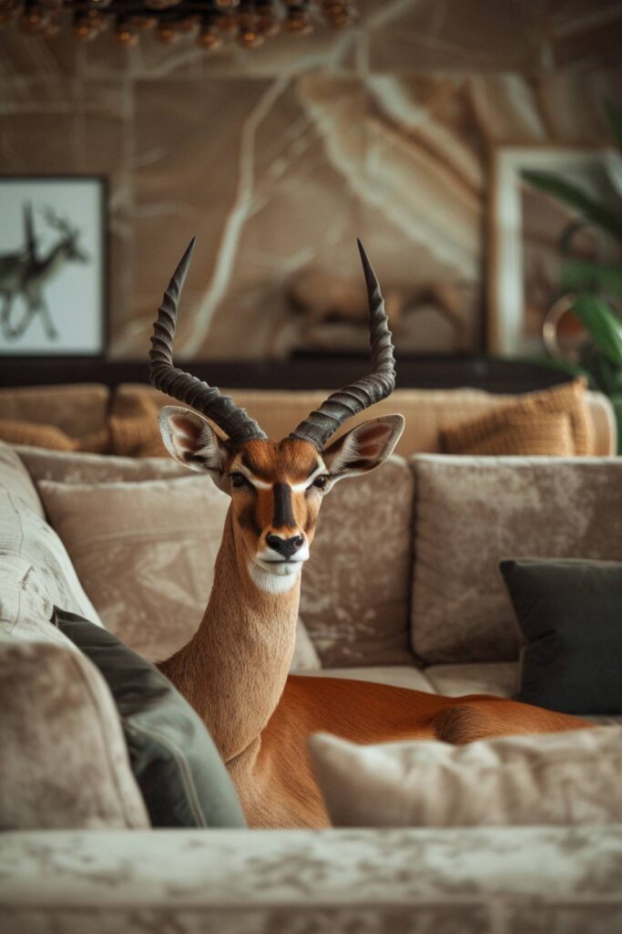 An antelope in the house