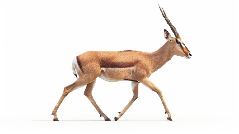 An antelope on a white background