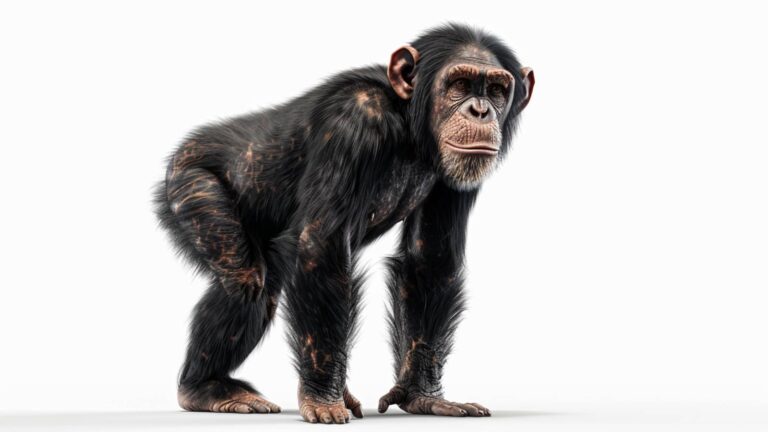 An ape on a white background