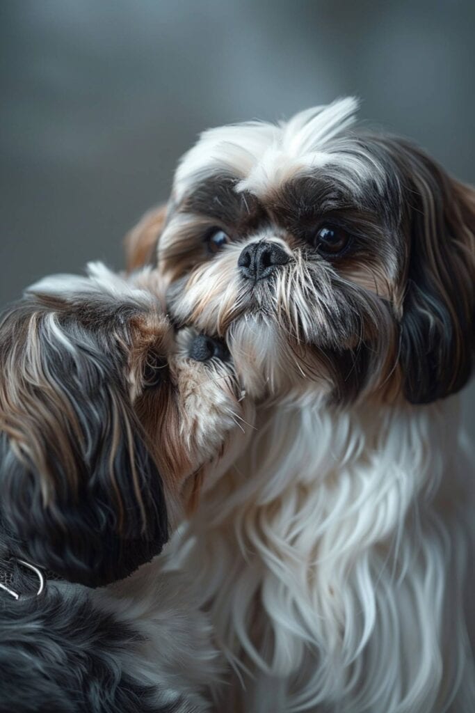 Baby Shih Tzu with its mother