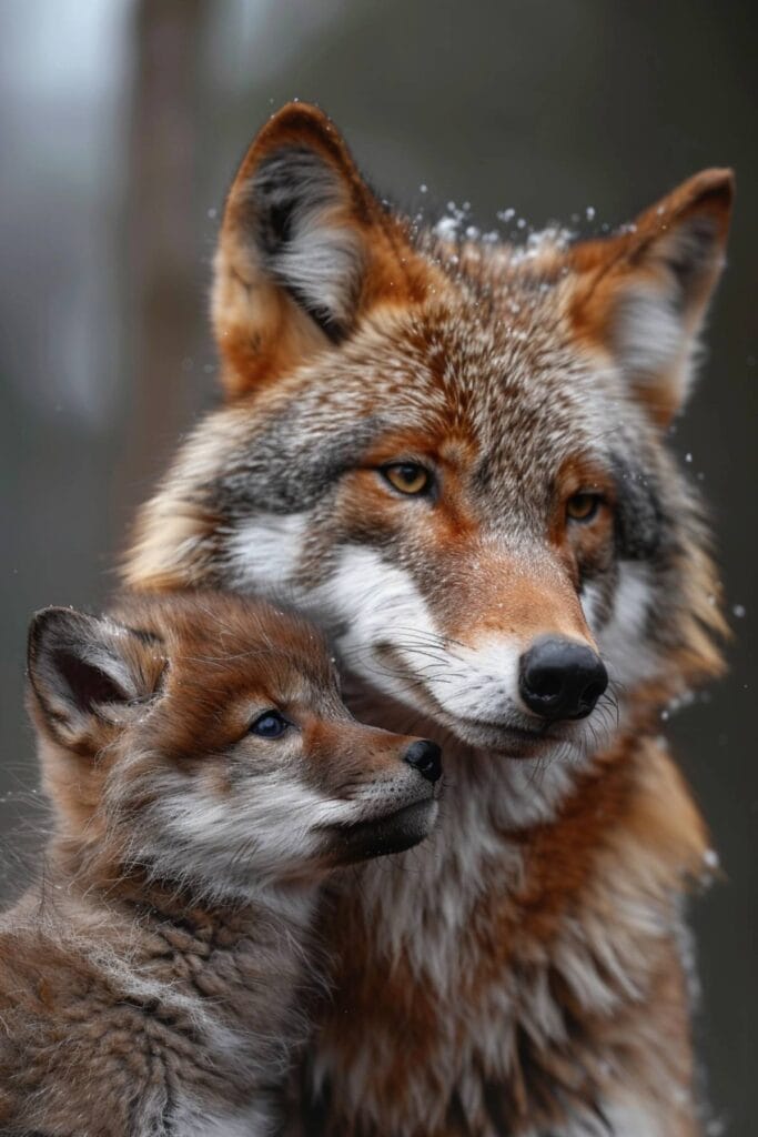 Baby red wolf