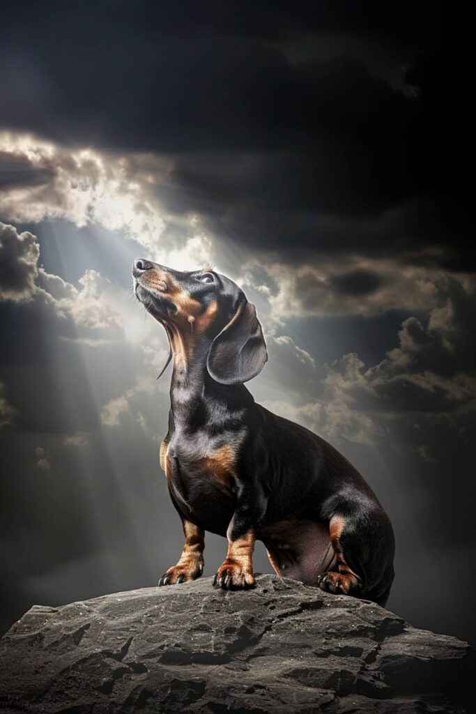 Biblical representation of a dachshund