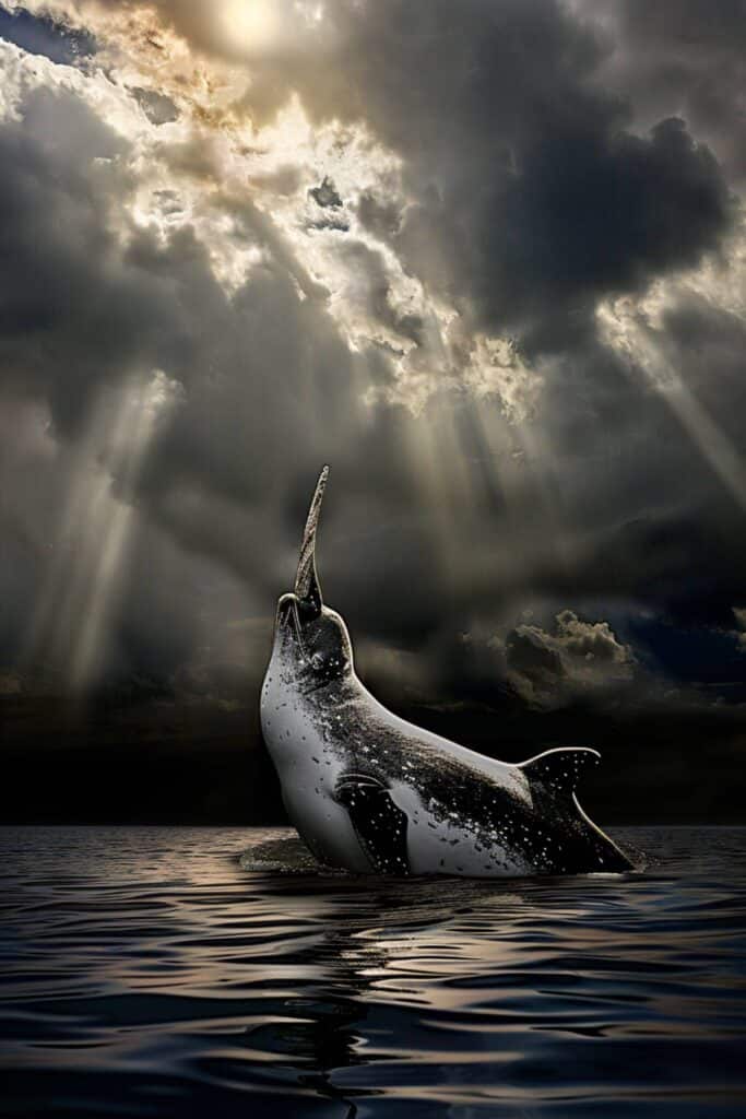 Biblical representation of a narwhal