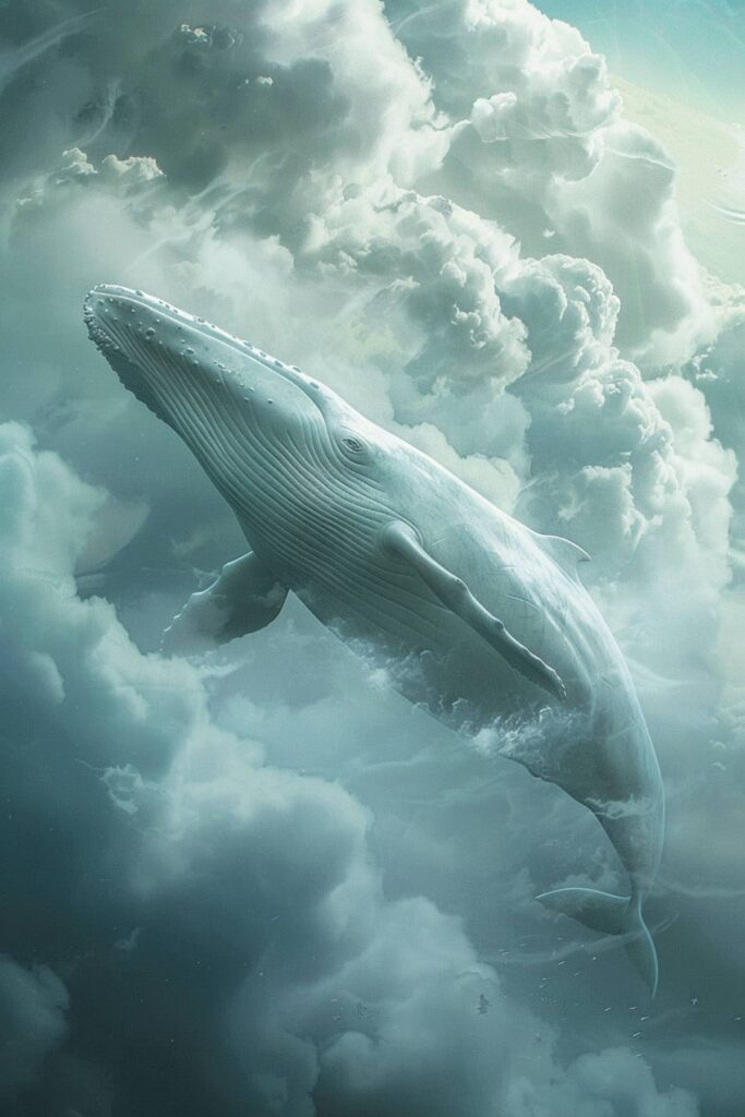 Biblical representation of a white whale