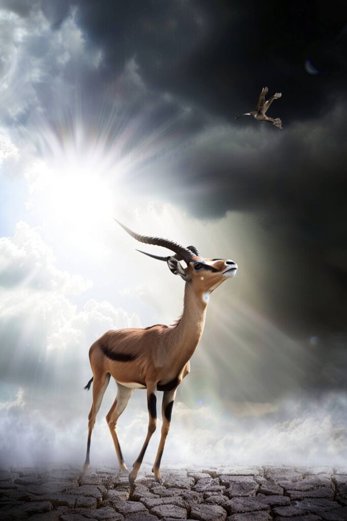 Biblical representation of an antelope