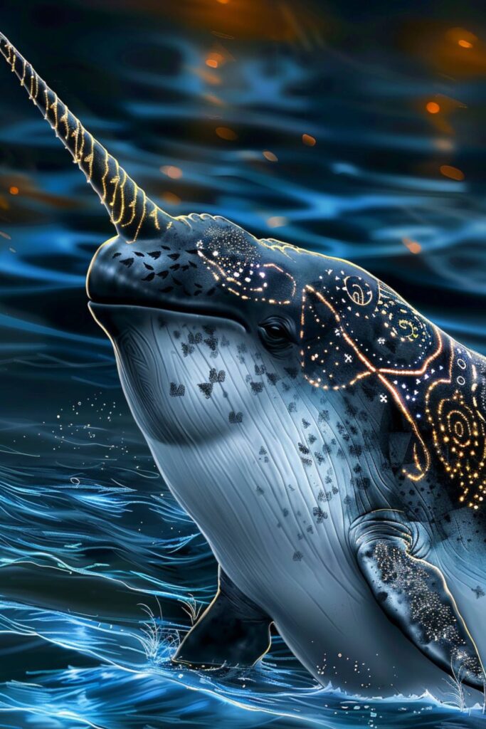 Spiritual representation of a narwhal