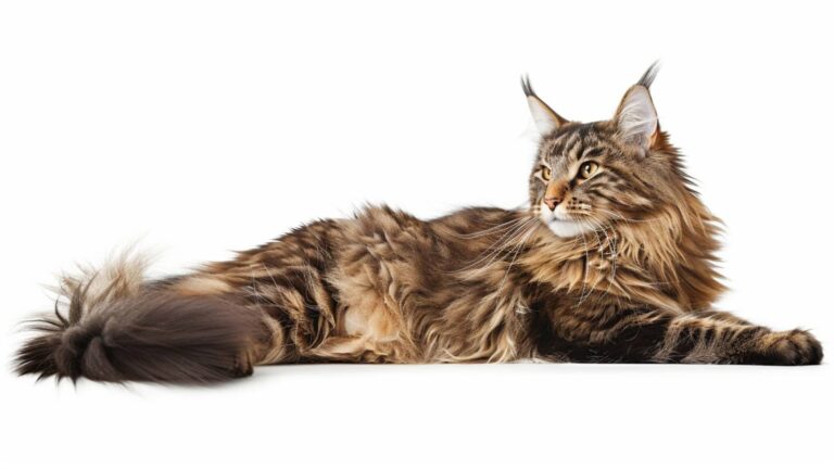 The Maine Coon on a white background