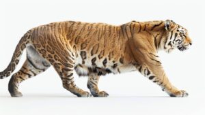 The liger on a white background
