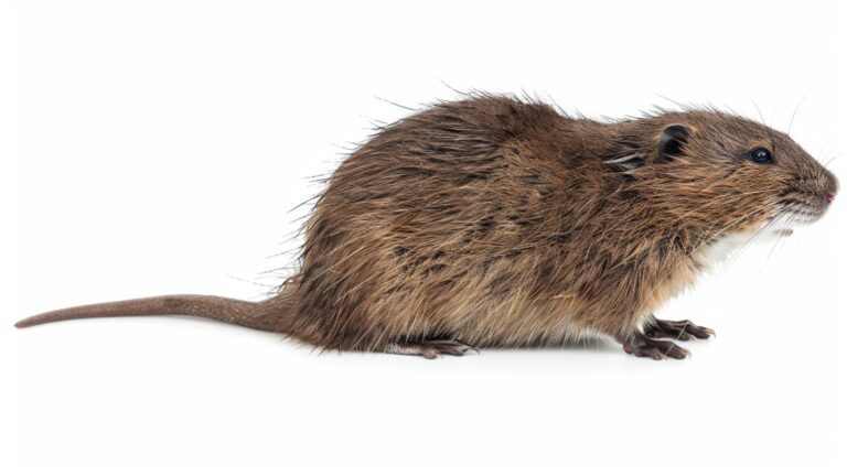 The muskrat on a white background
