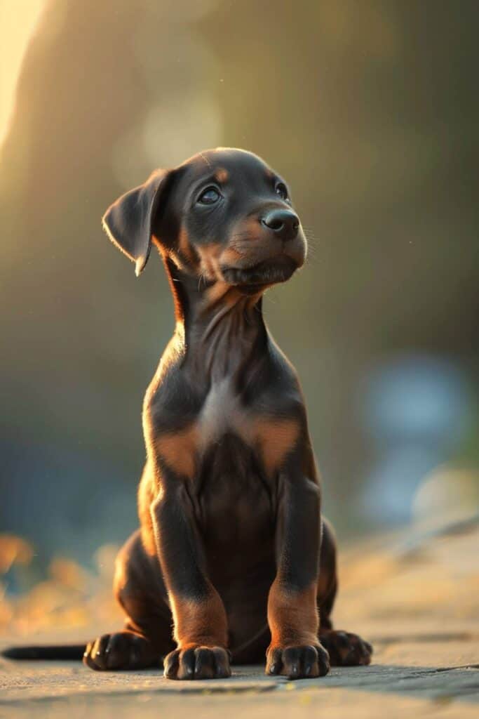 A baby Doberman