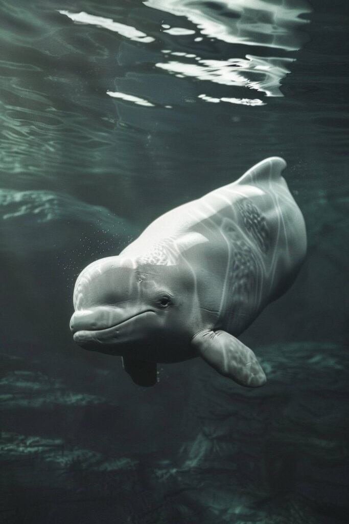 A baby beluga whale