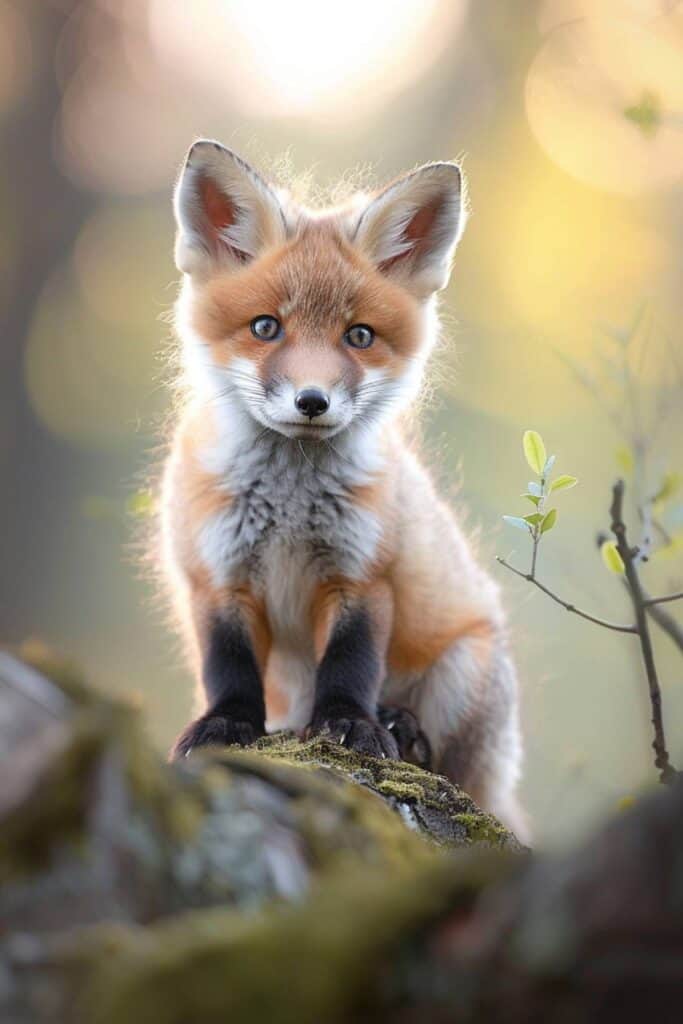 A baby red fox