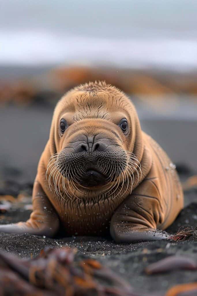 A baby walrus