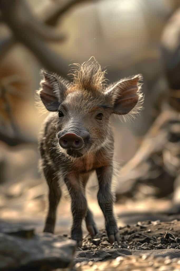 A baby warthog