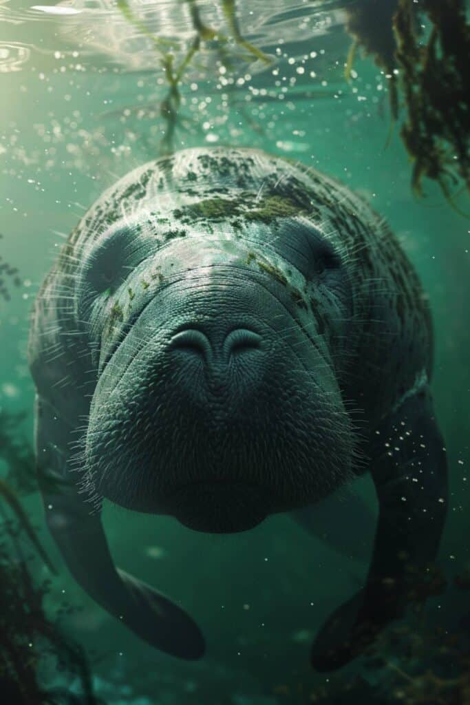 A large manatee