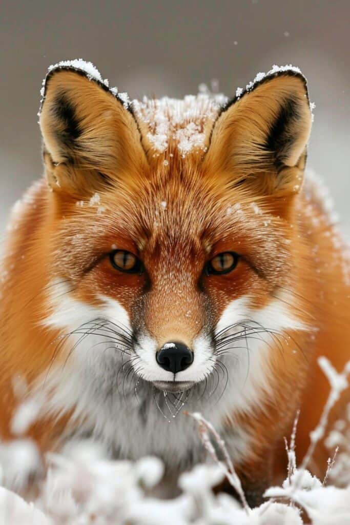 A large red fox