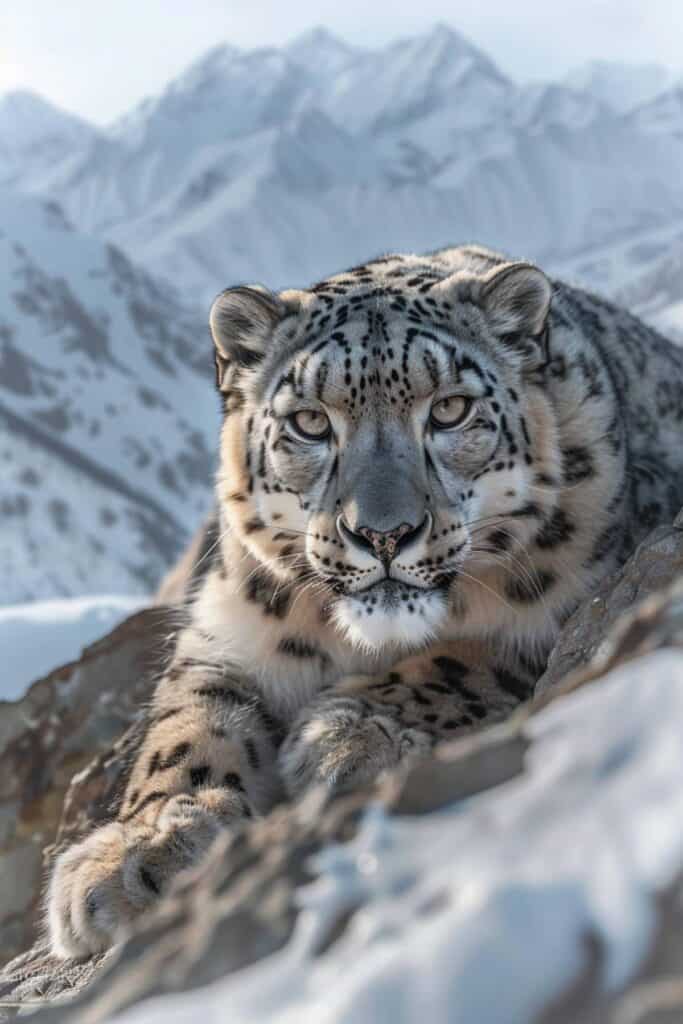 A large snow leopard