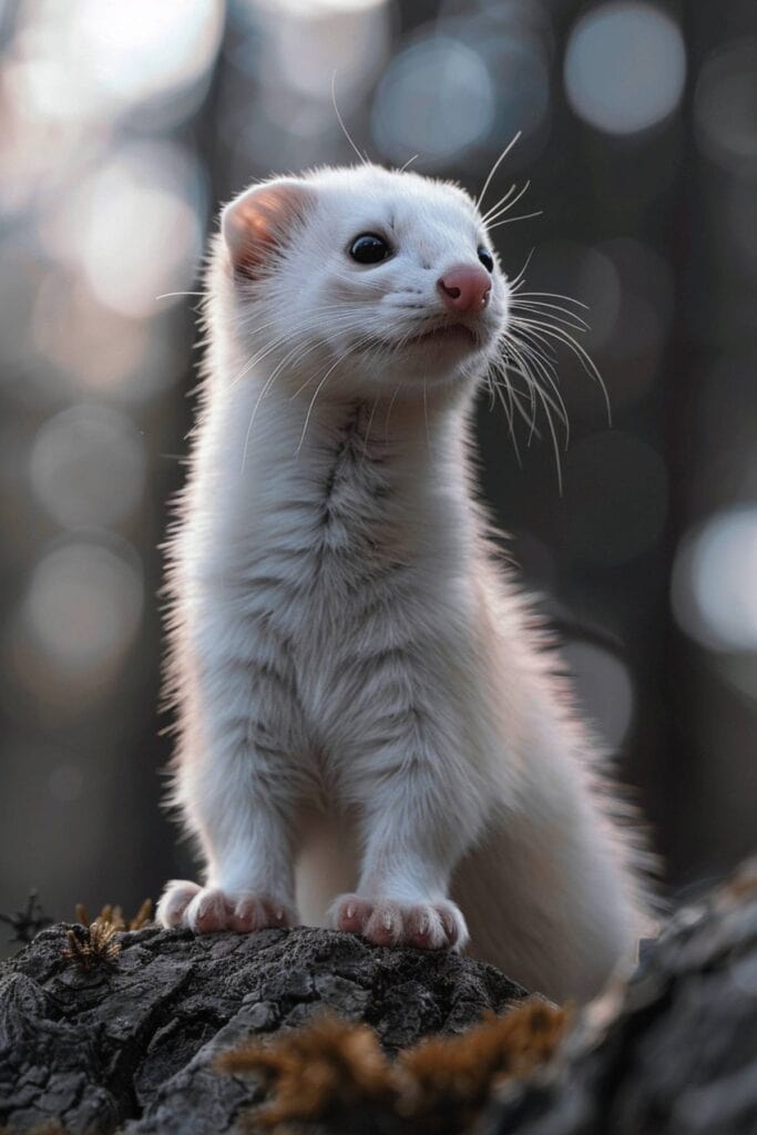 A large white ferret