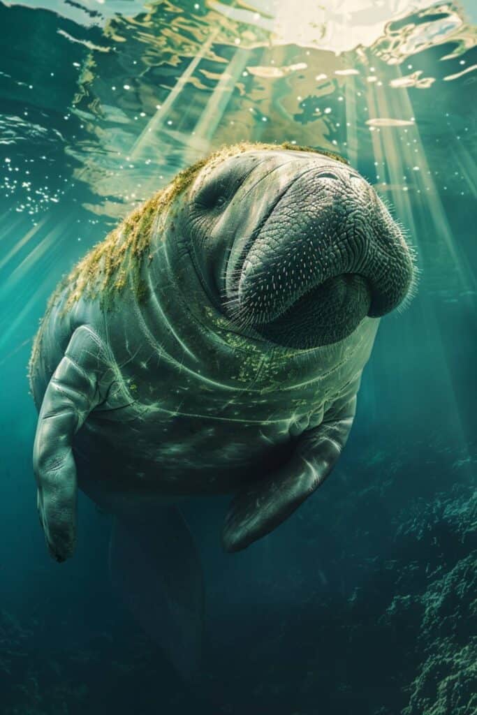 A manatee in water