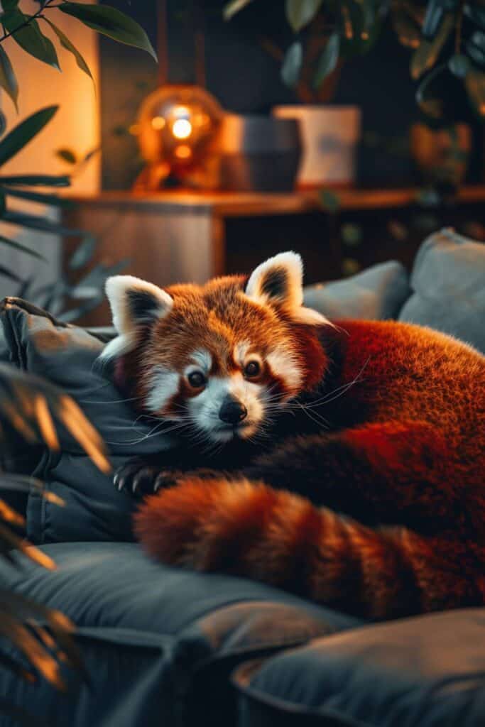 A red panda in the house