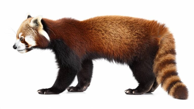 A red panda on a white background