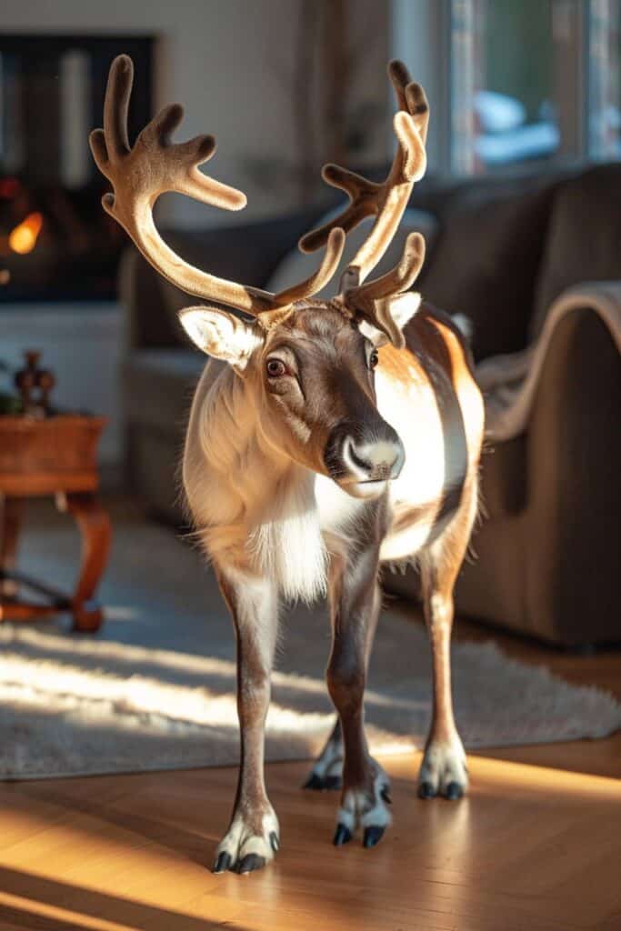 A reindeer in the house