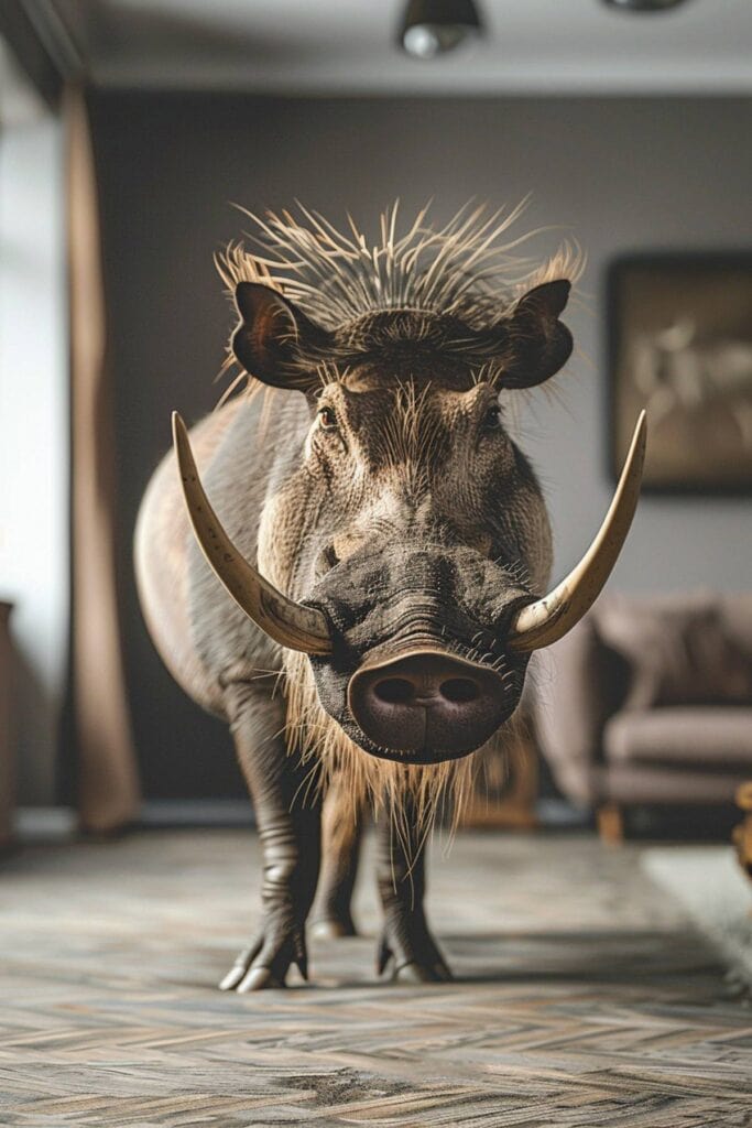 A warthog in the house