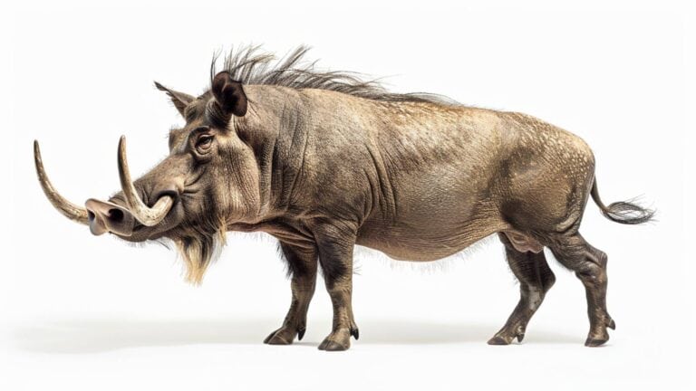 A warthog on a white background