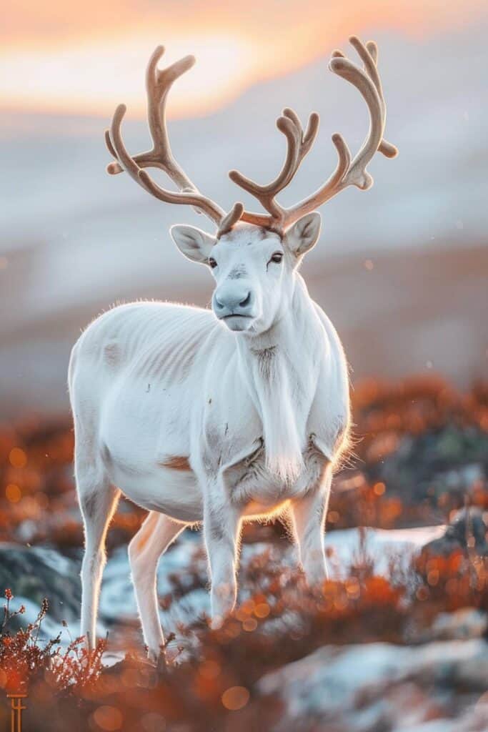 A white reindeer