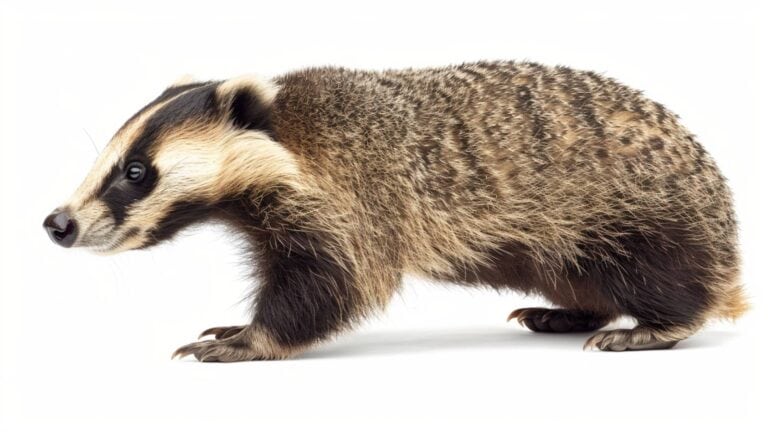 Badger on white background