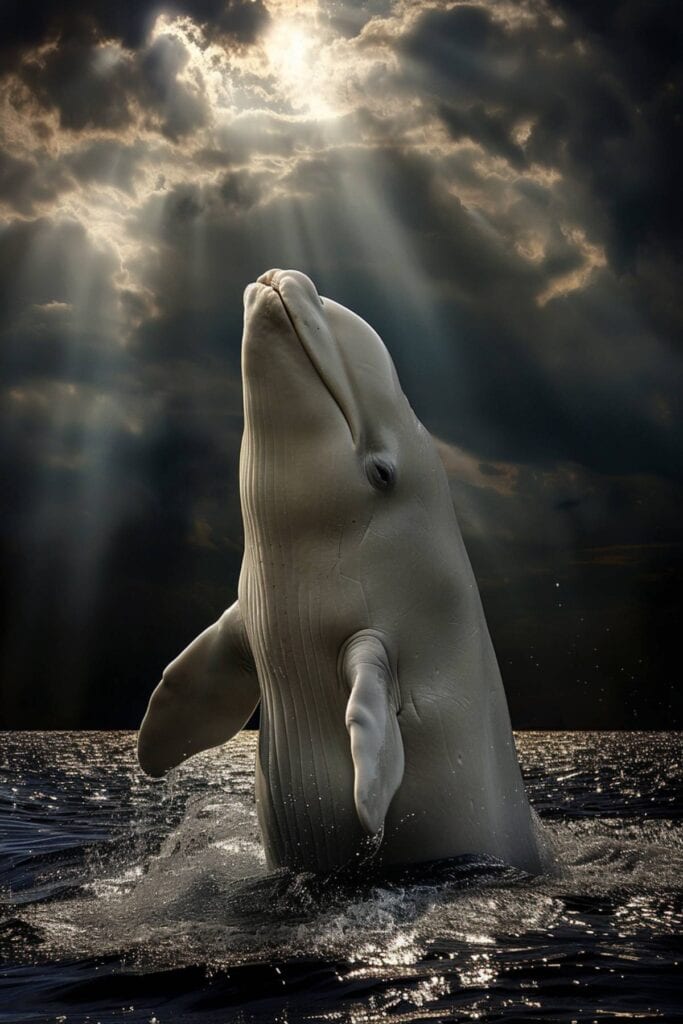 Biblical representation of a beluga whale