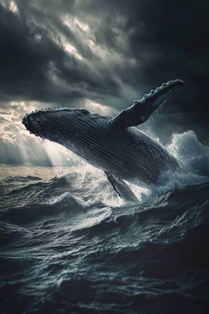 Biblical representation of a humpback whale