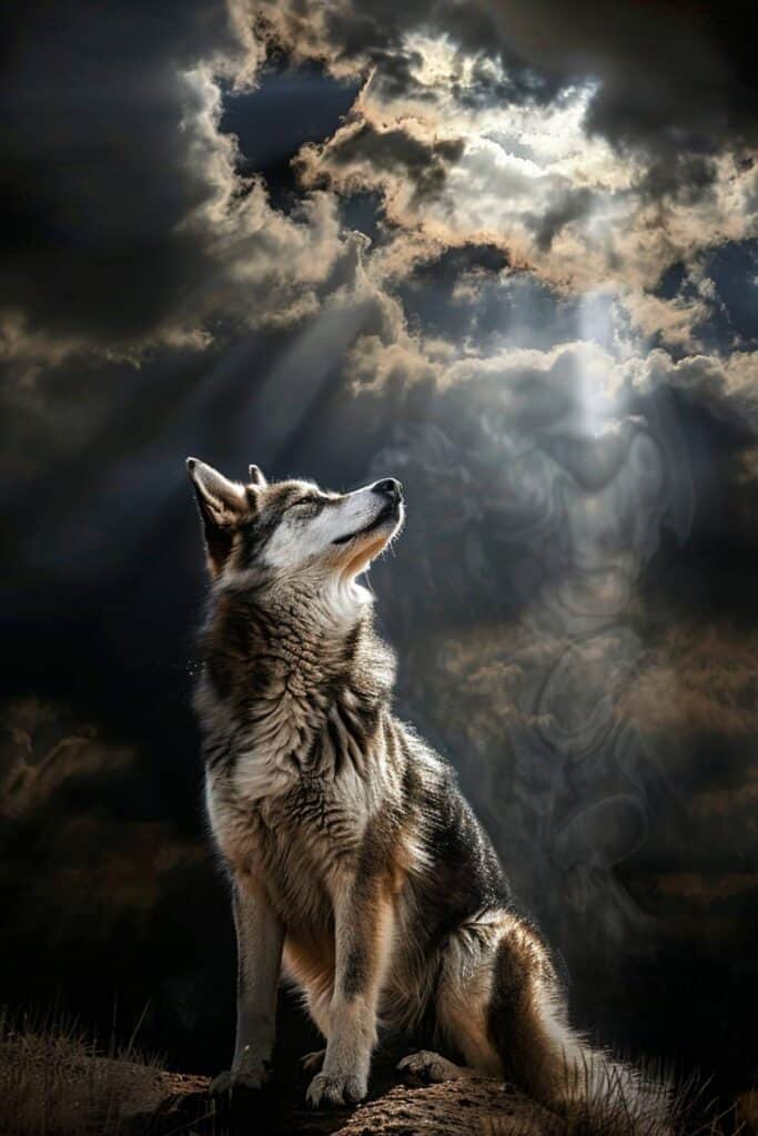 Biblical representation of a husky