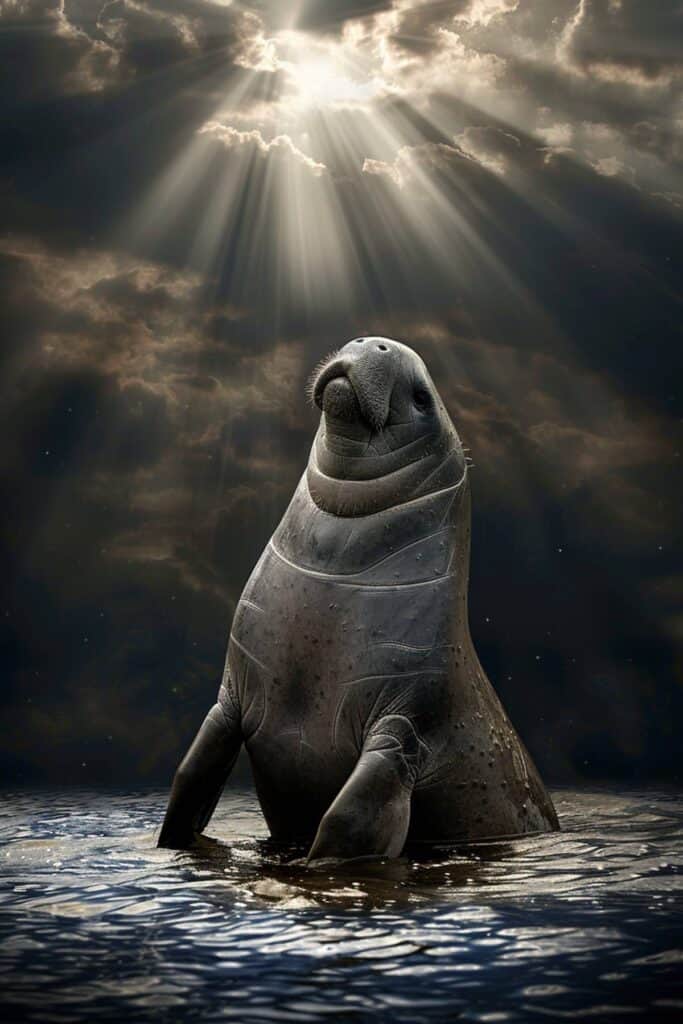 Biblical representation of a manatee