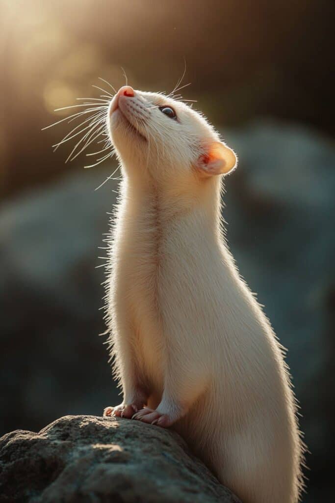 Biblical representation of a white ferret