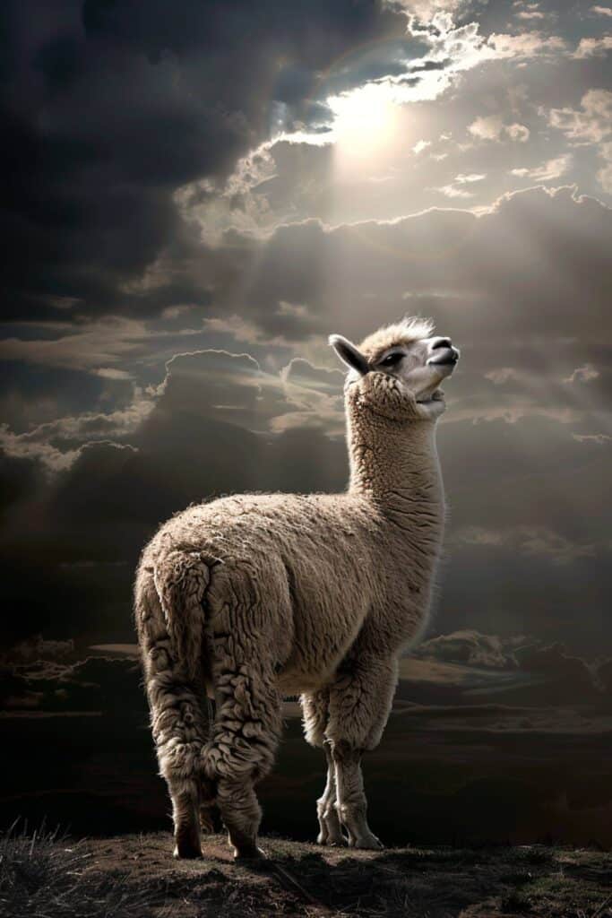 Biblical representation of an alpaca