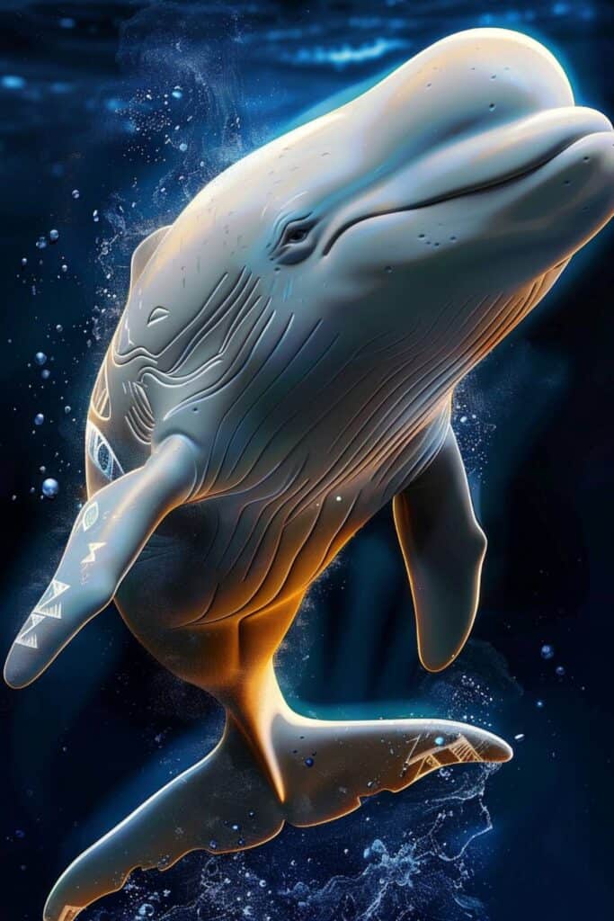 Spiritual representation of a beluga whale