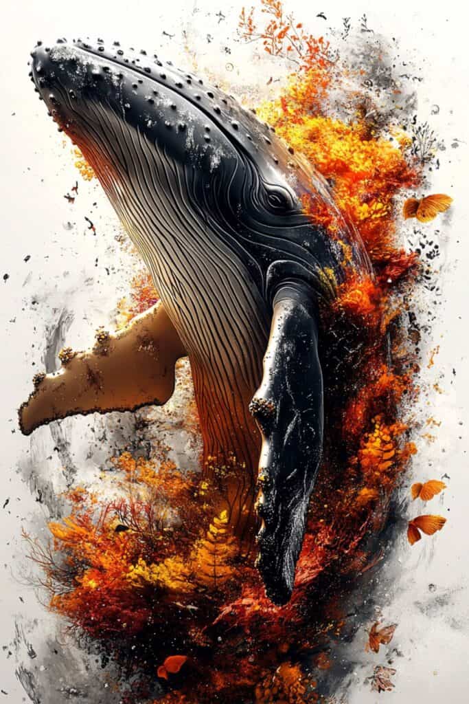 Spiritual representation of a humpback whale