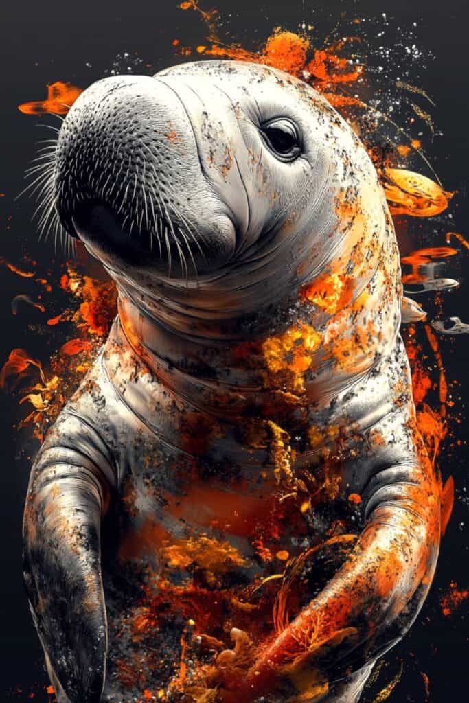 Spiritual representation of a manatee