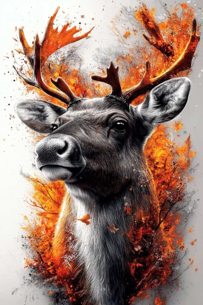 Spiritual representation of a reindeer